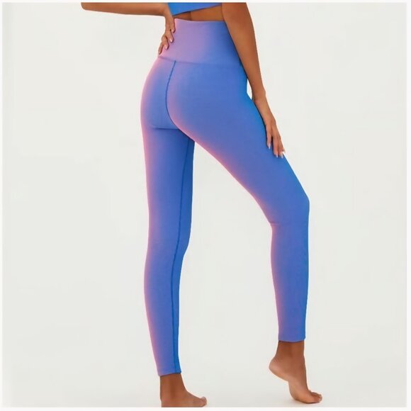 Beach Riot Taylor Legging Two Tone Rib Pink Blue (Size M) - Picture 1 of 10